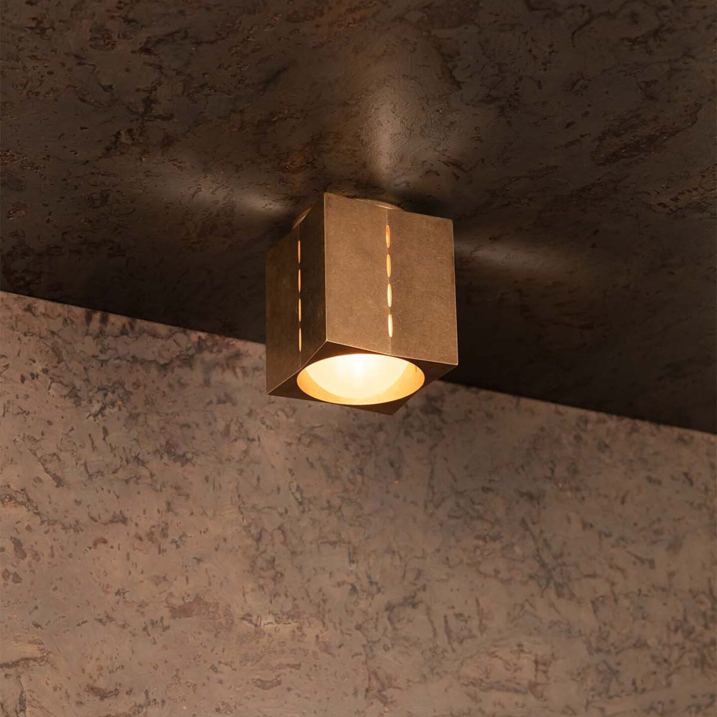 Polaris Ceiling Light, Small, Tumbled Brass